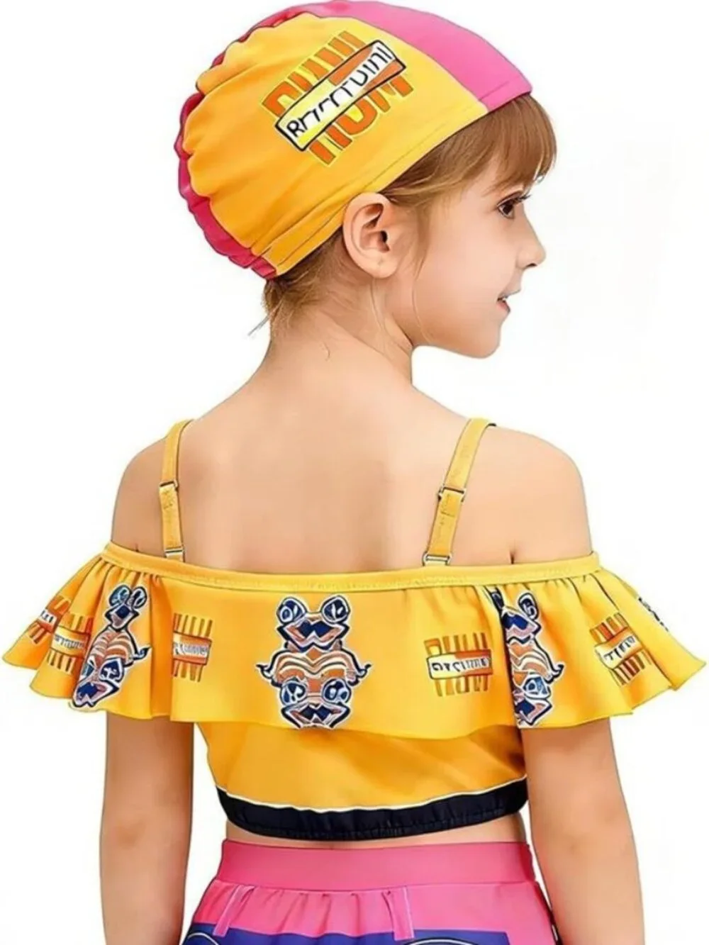 Swimsuit with Swim Cap Demon Movie Merch Costume Swimwear